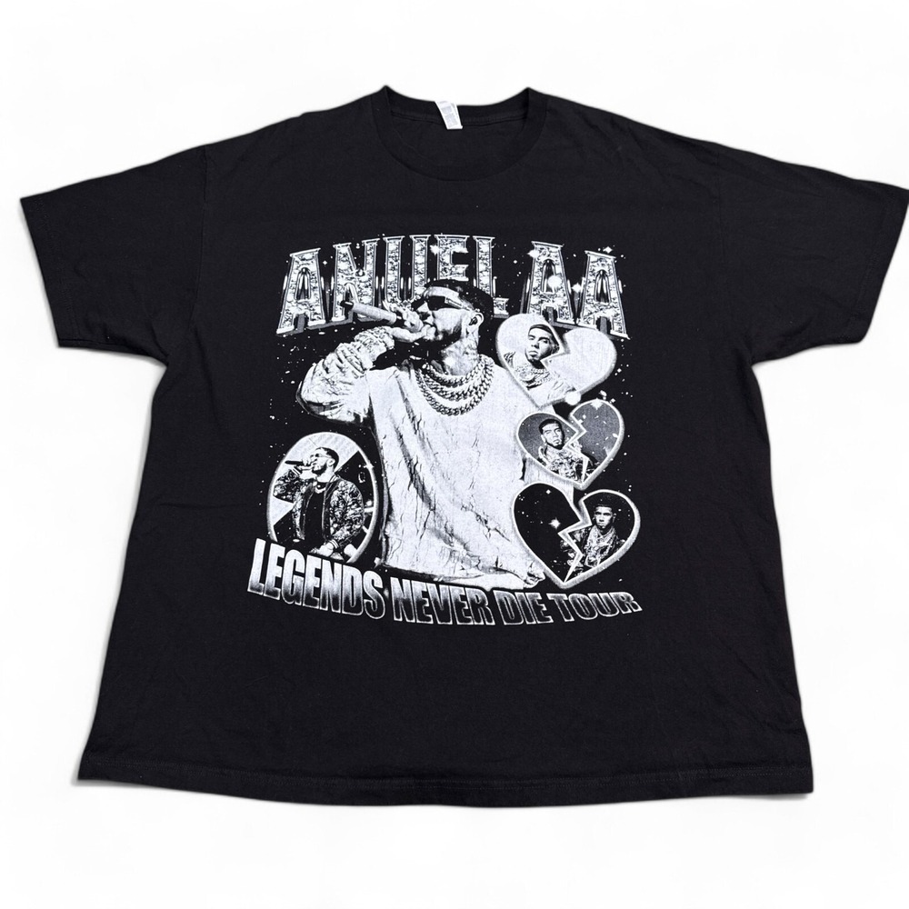 Anuel AA Bootleg Tee Shirt Adult Size 2XL XXL Vintage Style Big Print Streetwear